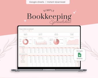 Small Business Bookkeeping Template: Google Sheets Income & Expense Tracker (Digital Download)