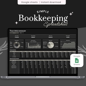 Small Business Bookkeeping Template, Google sheets Bookkeeping Spreadsheet, Expense and Income Tracker, Sales Tracker, Accounting Template