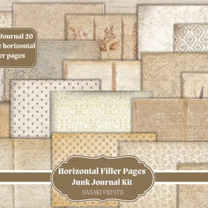 Pages de remplissage horizontales, Papiers paysage, Journal indésirable numérique, Papiers imprimables, Kit de journal indésirable, Fournitures pour journal indésirable, Journalisation indésirable
