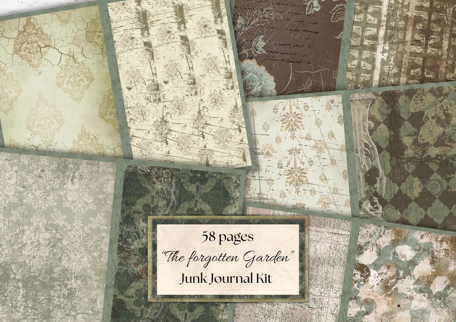 The Forgotten Garden Junk Journal Kit – Vintage Botanical & Butterfly ...