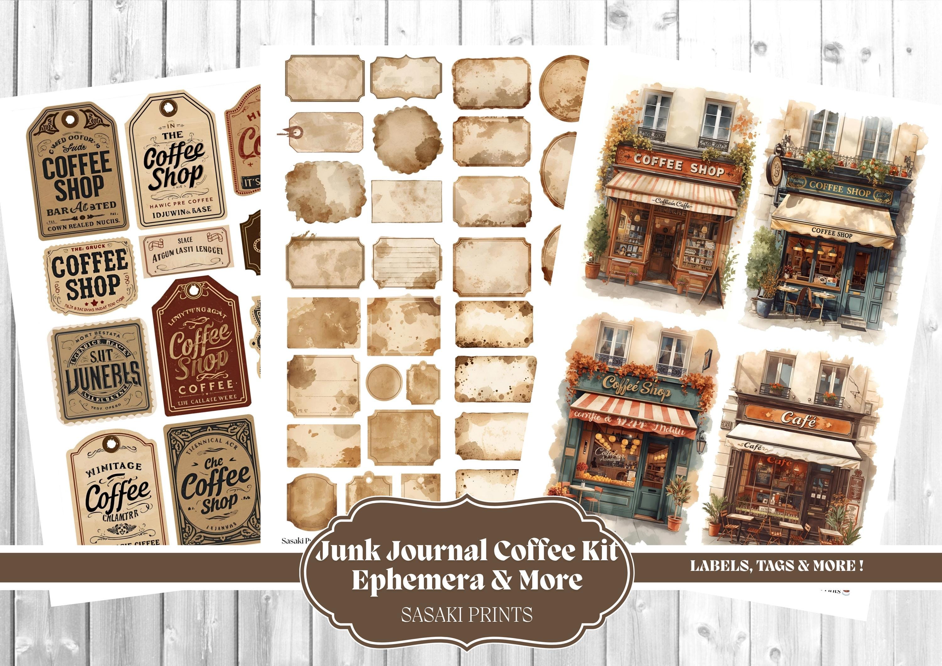 Coffee Junk Journal Kit – Vintage Ephemera, Tags & Labels for ...
