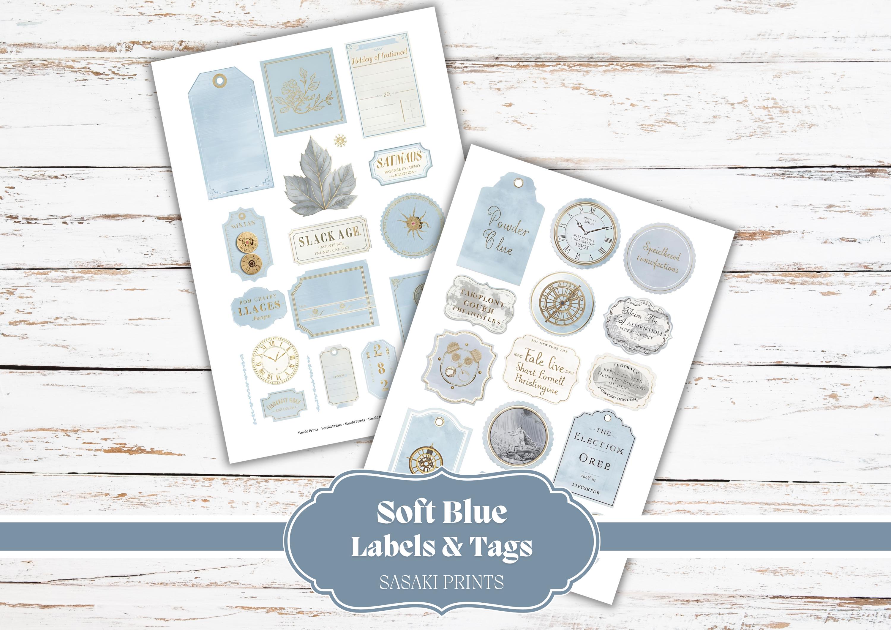 Soft Blue Labels & Tags – Vintage Printable Ephemera for Junk Journals ...