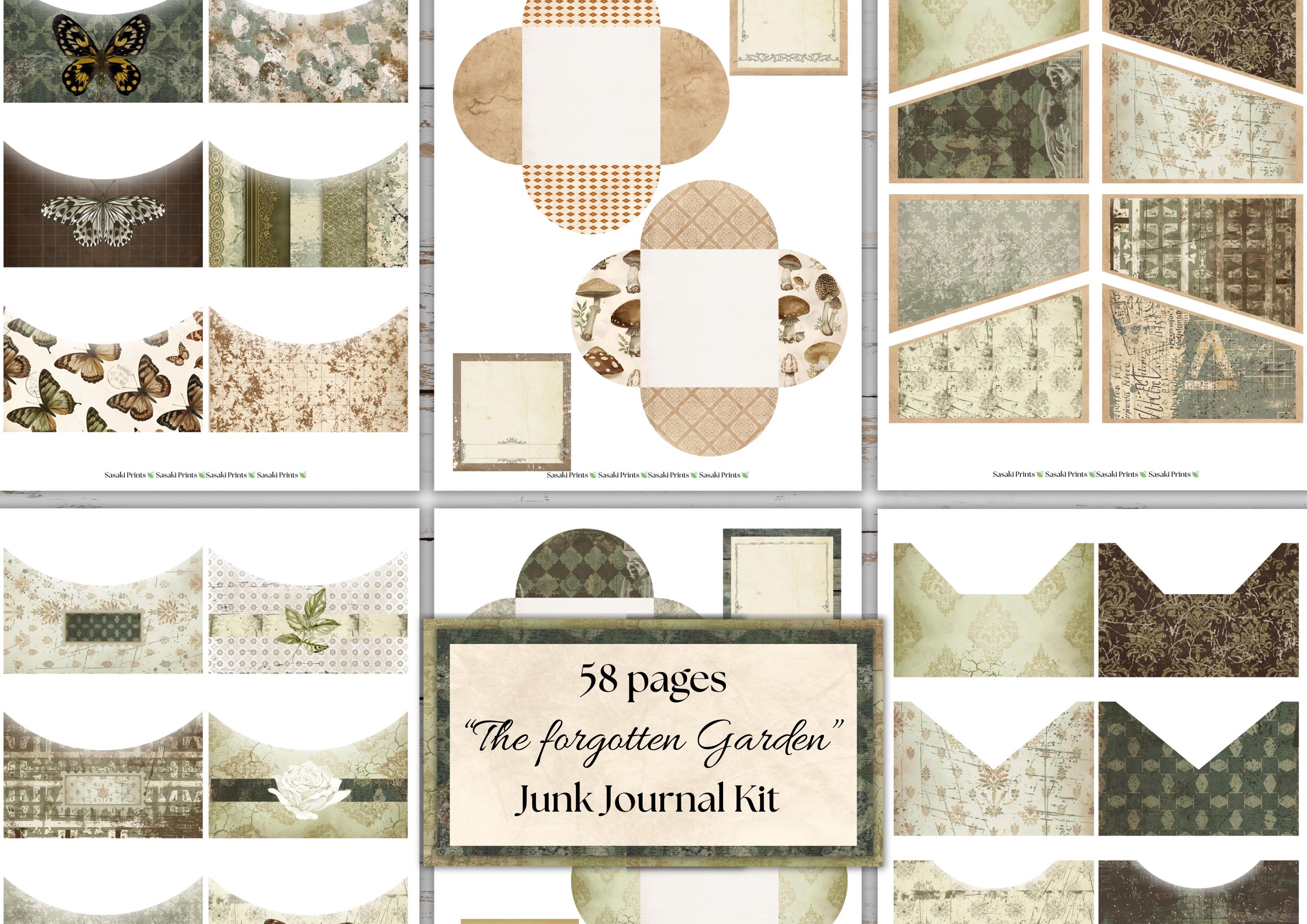 The Forgotten Garden Junk Journal Kit – Vintage Botanical & Butterfly ...