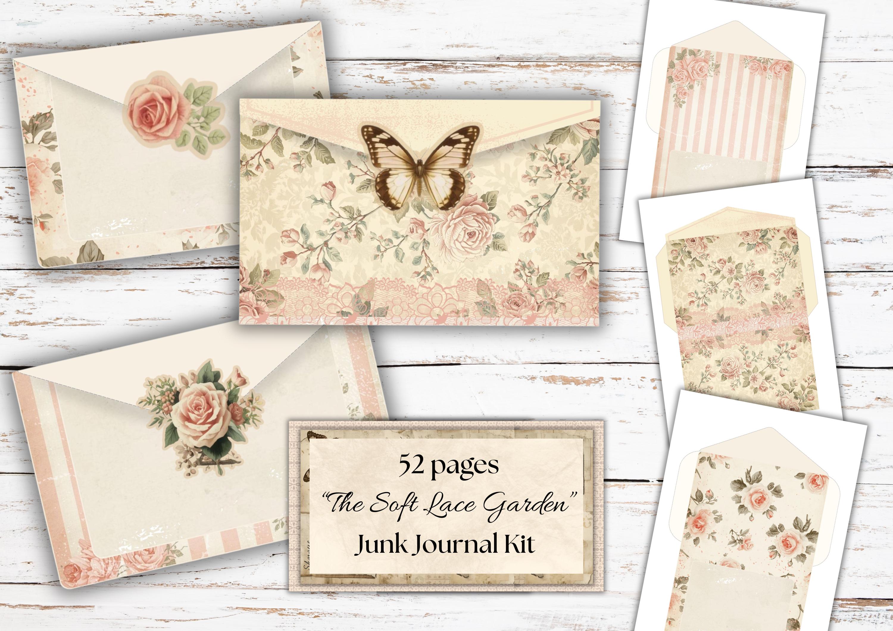 The Soft Lace Garden Junk Journal Kit – Vintage Shabby Chic Ephemera ...