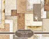 Timeless Neutrals Paper Set – 15 Printable Background Pages for Junk Journals, Scrapbooking, Planner Inserts & DIY Crafts