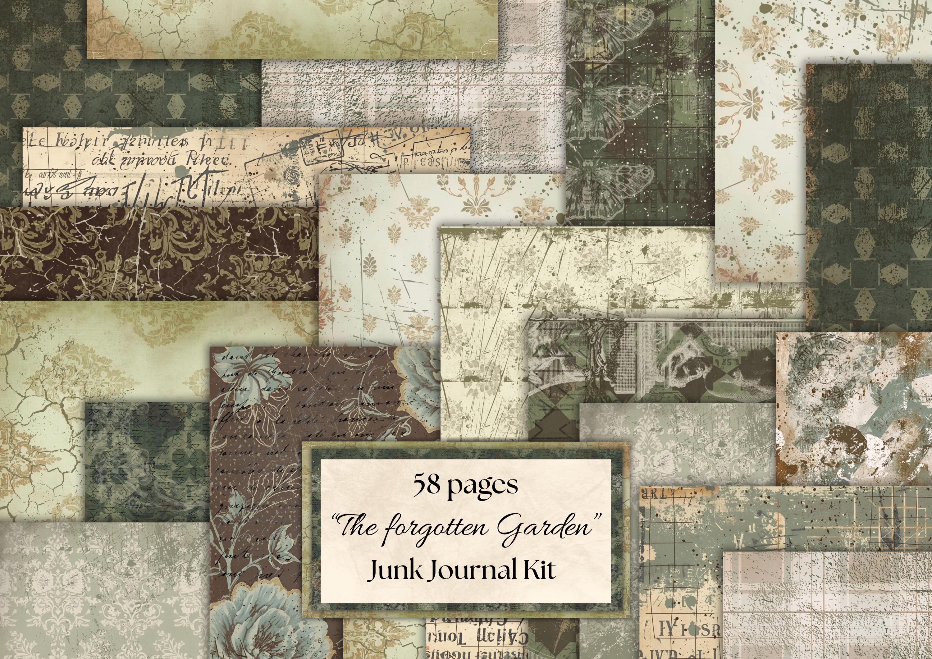 The Forgotten Garden Junk Journal Kit – Vintage Botanical & Butterfly ...