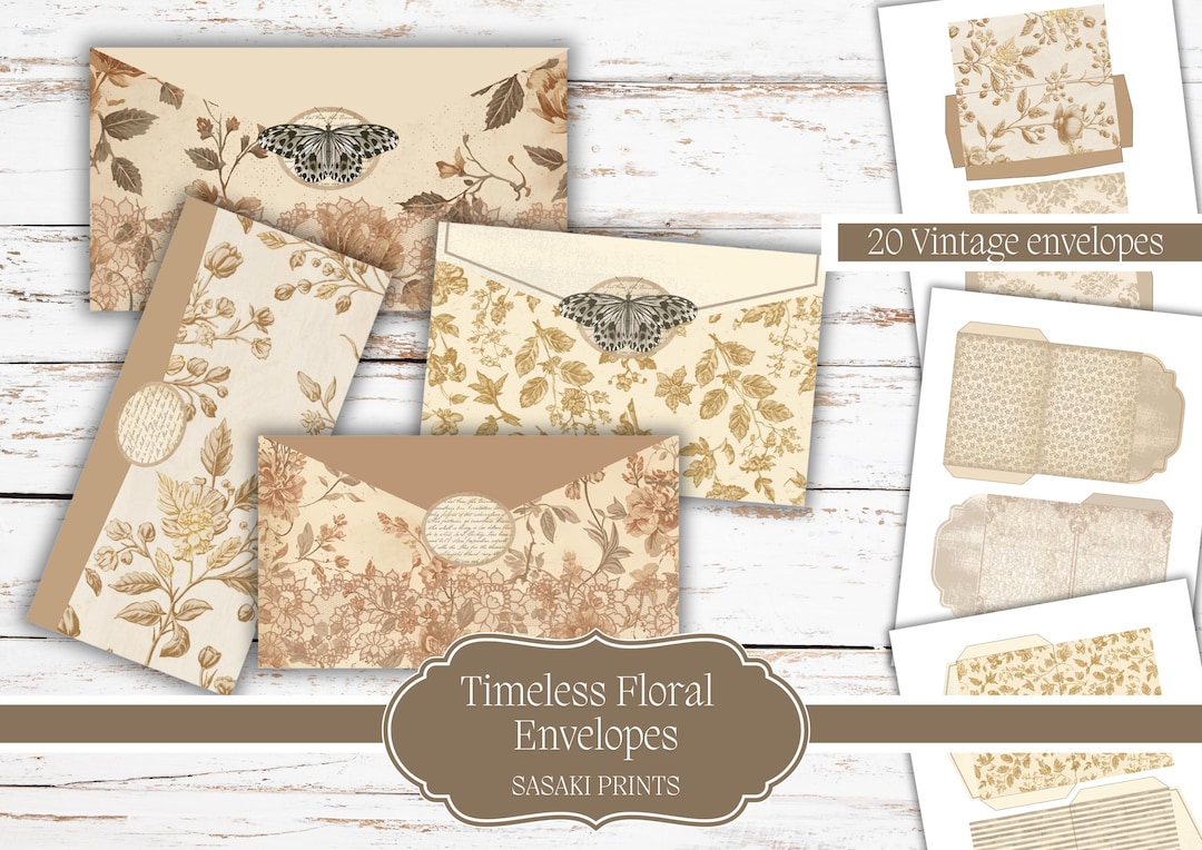 Timeless Floral Envelopes | Vintage Floral Junk Journal Envelopes ...