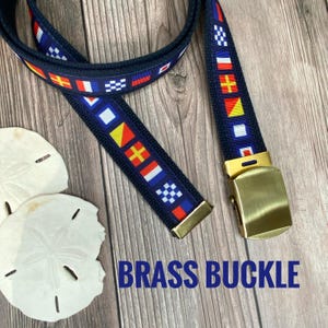 Nautical Flag Belt with Solid Brass Buckle