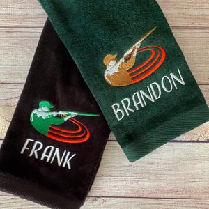 Trap Skeet Sporting Clays Personalized Embroidered Shooting Towel