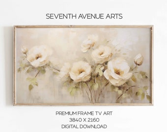 Arte floreale con cornice TV, arte TV con cornice floreale minimale, arte floreale strutturata per TV con cornice, arte Boho Frame Tv, arte TV con cornice minima, arte per TV con cornice