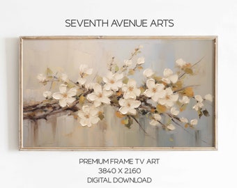 Arte floreale con cornice TV, arte TV con cornice floreale minimale, arte floreale strutturata per TV con cornice, arte Boho Frame Tv, arte TV con cornice minima, arte per TV con cornice