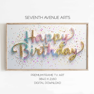 Alles Gute zum Geburtstag TV Rahmen, alles Gute zum Geburtstag Rahmen TV Kunst, Glitter Rahmen TV Kunst, Geburtstagsparty Dekor Rahmen Tv Art, 3D Glitzer Geburtstag Rahmen Tv Art