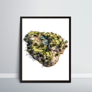 Golf Course Print, Golf Poster, Golf Wall Decor, Fathers Day Gift, Golf Gift, Golf Course with Lake, Beautiful Golf Course Picture