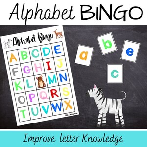 Alphabet Bingo - Learning Activity - Games - Kindergarten - Printable DIGITAL DOWNLOAD
