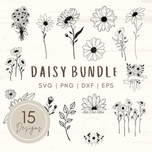 Daisy SVG / Daisy Svg Bundle / Wildflower Svg / Botanical svg / Daisy Flower Clipart / Floral Svg / Daisy Clipart / Birth Month Svg