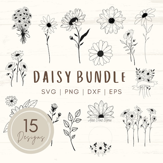 Daisy SVG | Daisy Svg Bundle | Wildflower Svg | Botanical svg | Daisy Flower Clipart | Floral Svg | Daisy Clipart | Birth Month Svg