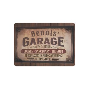 Vintage Garage Metal Art Sign, Personalized Wall Decor, Man Cave Sign, Home Bar Decor, Unique Gift for Him, Father&#39;s Day