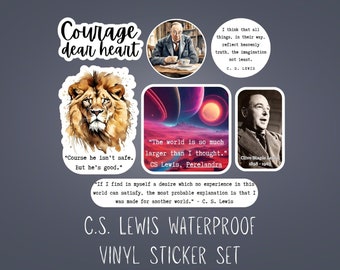 C.S. Lewis Sticker Set: Narnia & Space Trilogy Quotes, Water-Resistant Vinyl