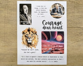 C.S. Lewis Sticker Sheet: Narnia & Quotes, Kiss-Cut Stickers