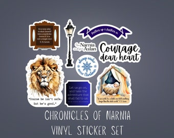 Chronicles of Narnia Water-Resistant Vinyl Sticker Set: CS Lewis, Aslan
