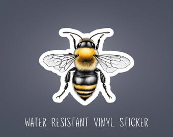 Honeybee Sticker: Water Resistant Vinyl Decal