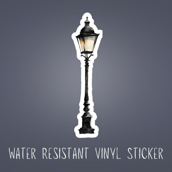 Water-Resistant Lewis Narnia Sticker, Lamp post Water bottle Sticker, Chronicles of Narnia Sticker, Lion Witch Wardrobe Sticker, Lamp Decal