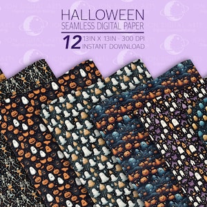 12 Digital Pattern Paper Halloween Collection Pattern Trick Or Treat Scrapbook Papers Halloween Pattern Halloween Digital Paper