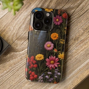 Multicolored Wildflower Phone Case / Compatible with iPhone / Gift (16, 16 Pro, 16 Plus, 16 Pro Max) (15, 15 Pro, 15  Plus, 15 Pro Max)