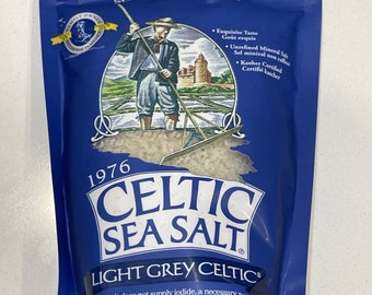 Light Grey Celtic Sea Salt 1lb 16oz- Classic Sea Salt, Cooking, Pickling, Baking, Finishing, Gluten-Free, TikTok Trending Salt, Organic