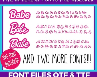 Retro Babe Font OTF and TTF and SVG - Canva & Cricut Software Compatible plus Bonus svg Fonts