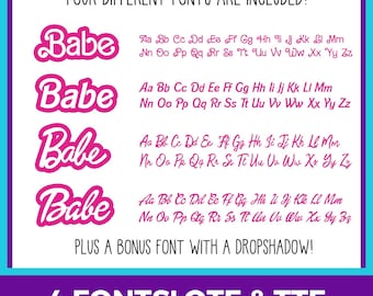 Retro Babe Font OTF and TTF - Canva & Cricut Software Compatible plus Bonus Font Included