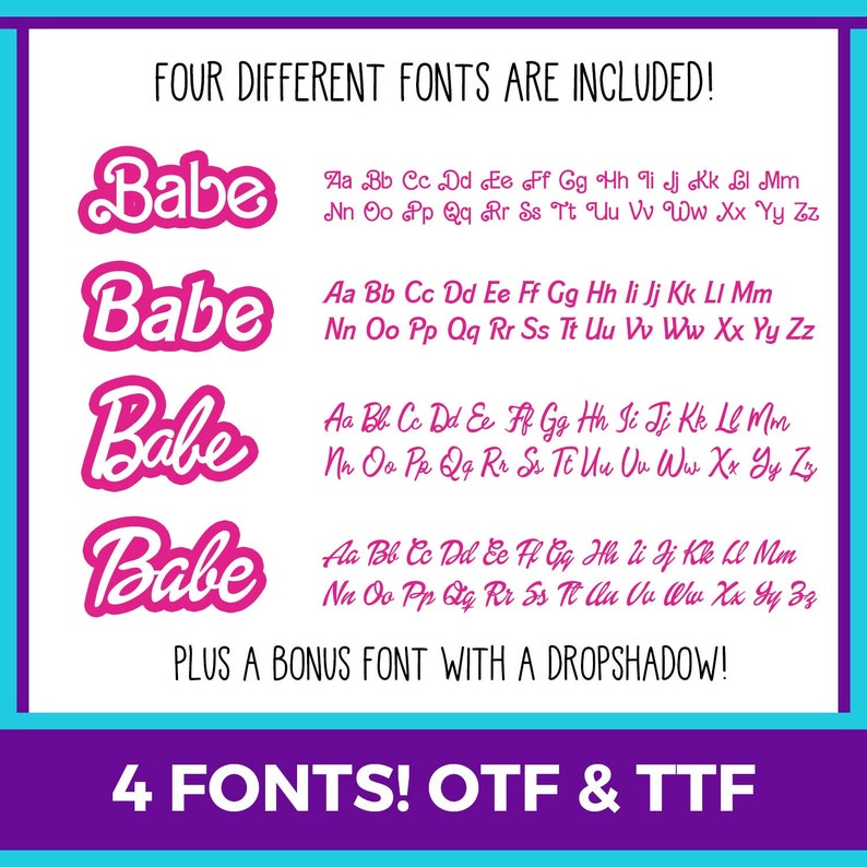 Retro Babe Font OTF and TTF Canva & Cricut Software Compatible plus Bonus Font Included image 1