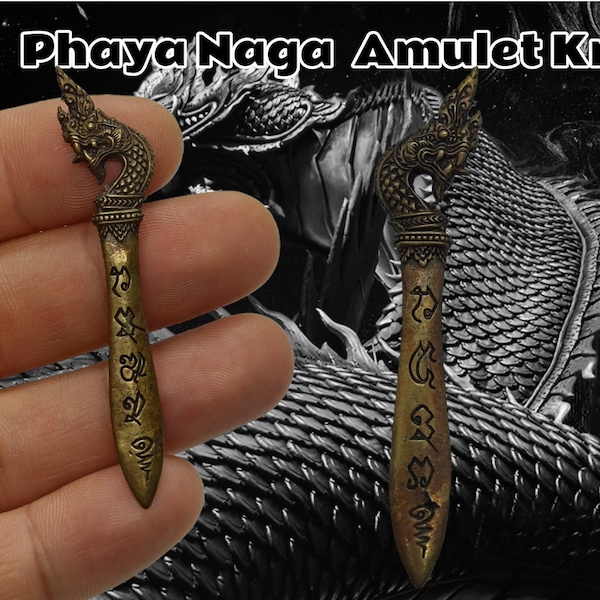 1 Pcs Meed Mhor Naga Nak Snake | Mini Brass Naga Knife | Thai Amulet | Yantra Naga Phaya Nak | Naga | Talisman | Amulet Power Protection