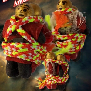 Magic Hoon Payon Inn Couple Tied with Holy Thread Haunted Doll Halloween Voodoo Powerful Love Sax and Success Amulet From Thailand