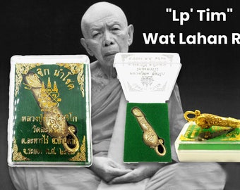 Palad Khik Lp.Tim Wat Rahanrai Temple , Rayong Buddha Amulet Blessed Powerful Life Protection With Necklace From Thailand