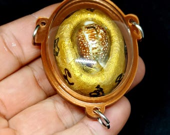 Amuleto di conchiglia del tempio Luang Pu Up Wat Thong Sai, collana Yantra thailandese