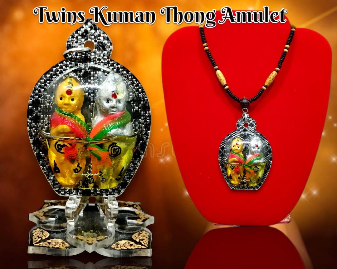 Magic Twins Kuman Thong Golden Boy Holy Amulet Charm Tied With Holy ...