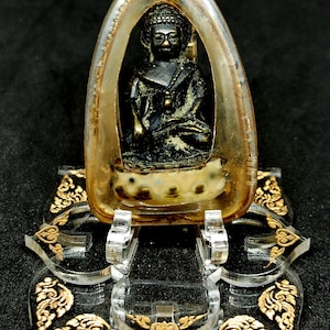 Antique Beautiful Phra Kring Buddha Amulet Statue Pendant Lp&#39; Mhun Wat Banjan Temple Talisman Life and Success With Necklace From Thailand