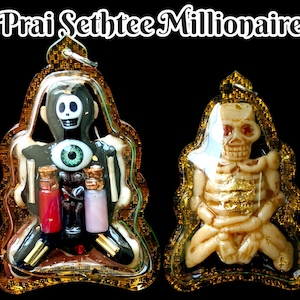 Hard to Find Prai Sethtee Millionaire for Lucky Gambling With Bone Takrud Inn And Eye Will Help Attract Wealth Increase Prestige Money Luck