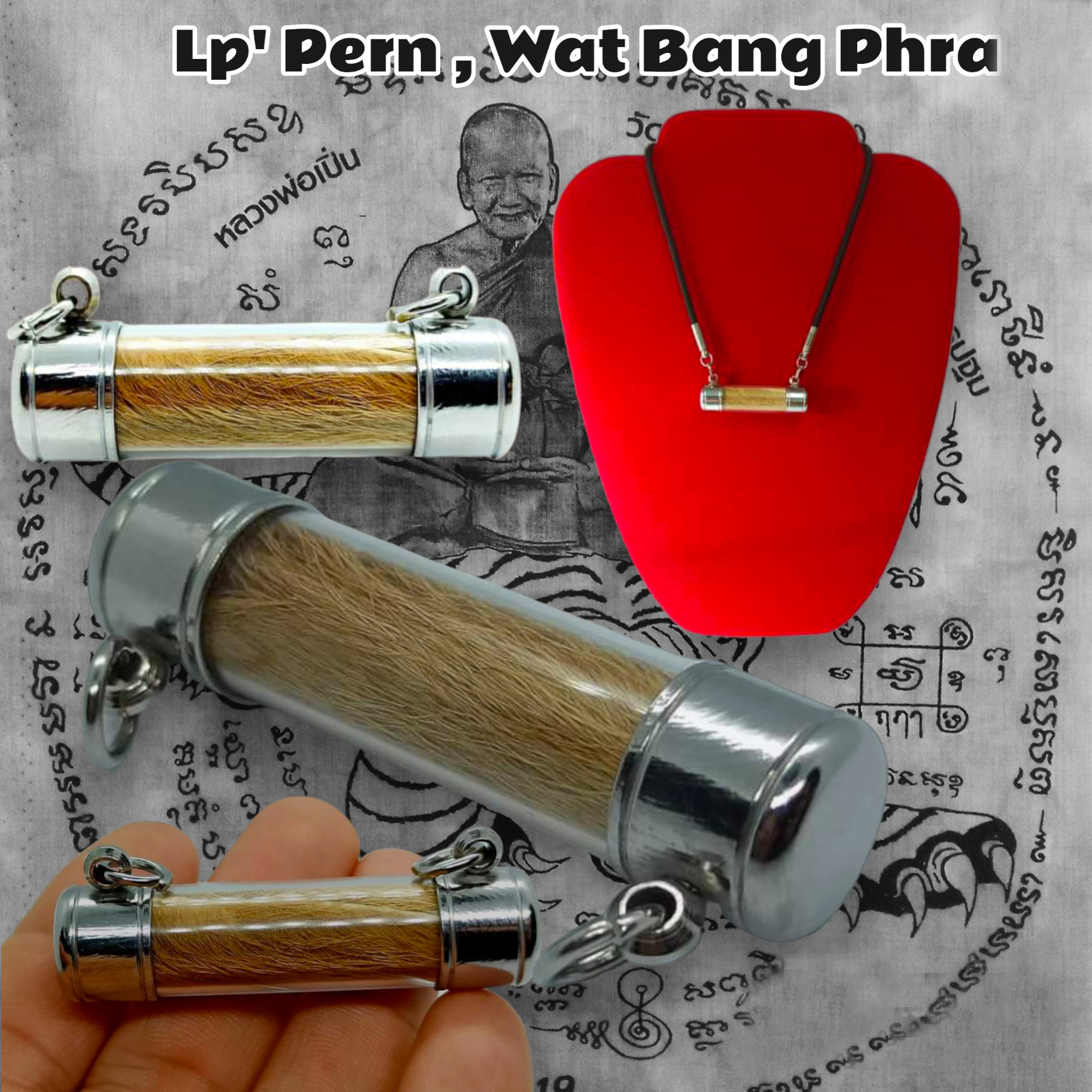 Tiger Amulet Pendant: Lp Pern Wat Bang Phra, Thailand, Life