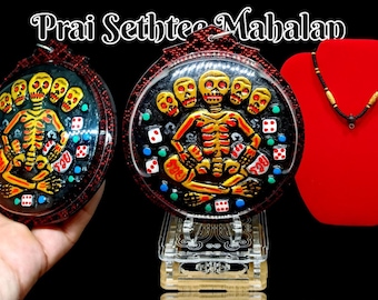 Ciondolo Prai Sethtee Mahalap: amuleto thailandese portafortuna per ricchezza e gioco d'azzardo