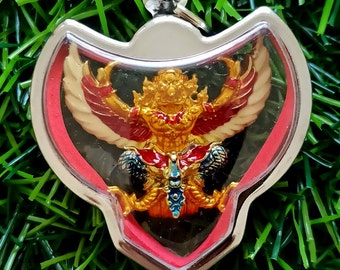 Magic Bird Eagle Garuda Phaya Krut LP' Koon Blessed 1993 Wat Banrai Temple Thai Amulet Pendant Strong Life Protection With Necklace