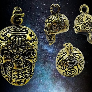 Magician Monk Skull of Lp' Lek Life Protection| Wealth Money Attraction with Gambling| Good Luck Brass Pendant With Necklace |Thailand