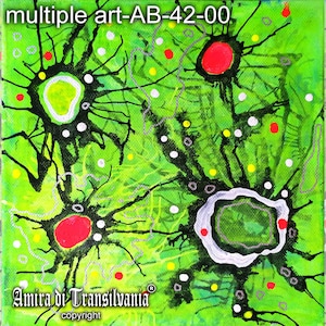 Psychedelic Abstract Art, Psychedelia Glaceon Acrylic Painting, Fluorescent Fluo Glow in the Dark by Artist Paint Pour
