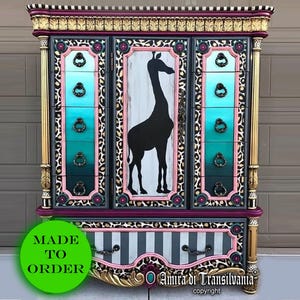 Custom Art Armoire: Antique-Style Wardrobe with Drawers