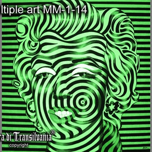 Marilyn Monroe Pop Art Print: Green Hair, Optical Illusion, Limited Edition