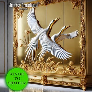 Custom Art Armoire: Antique-Style Wardrobe with Drawers