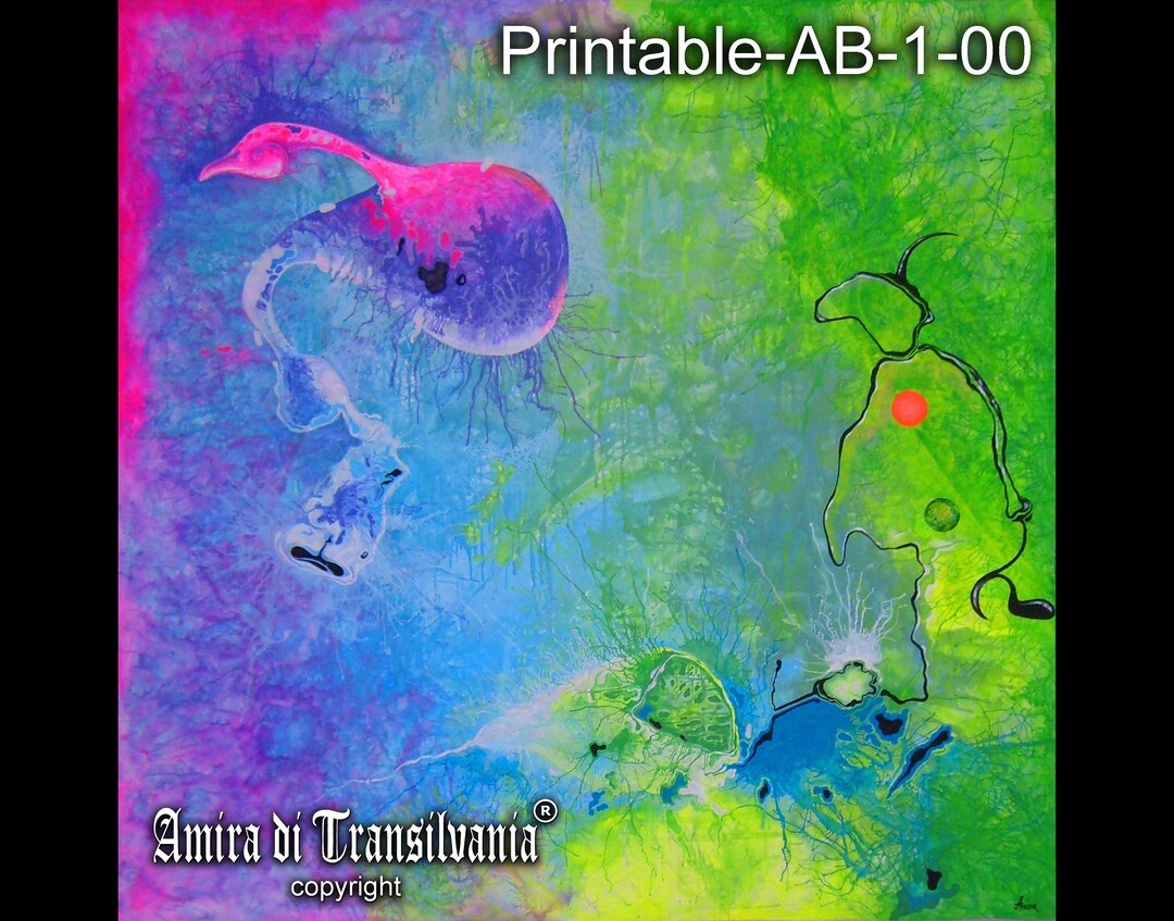 Abstract Art, Surrealism Psychedelic Glaceon Glow in the Dark Painting ...