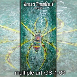Araignée verte, peinture d'art de la mythologie grecque, figures mythologiques d'Aracne Terre magique, toile d'araignée bêtes mythiques insecte