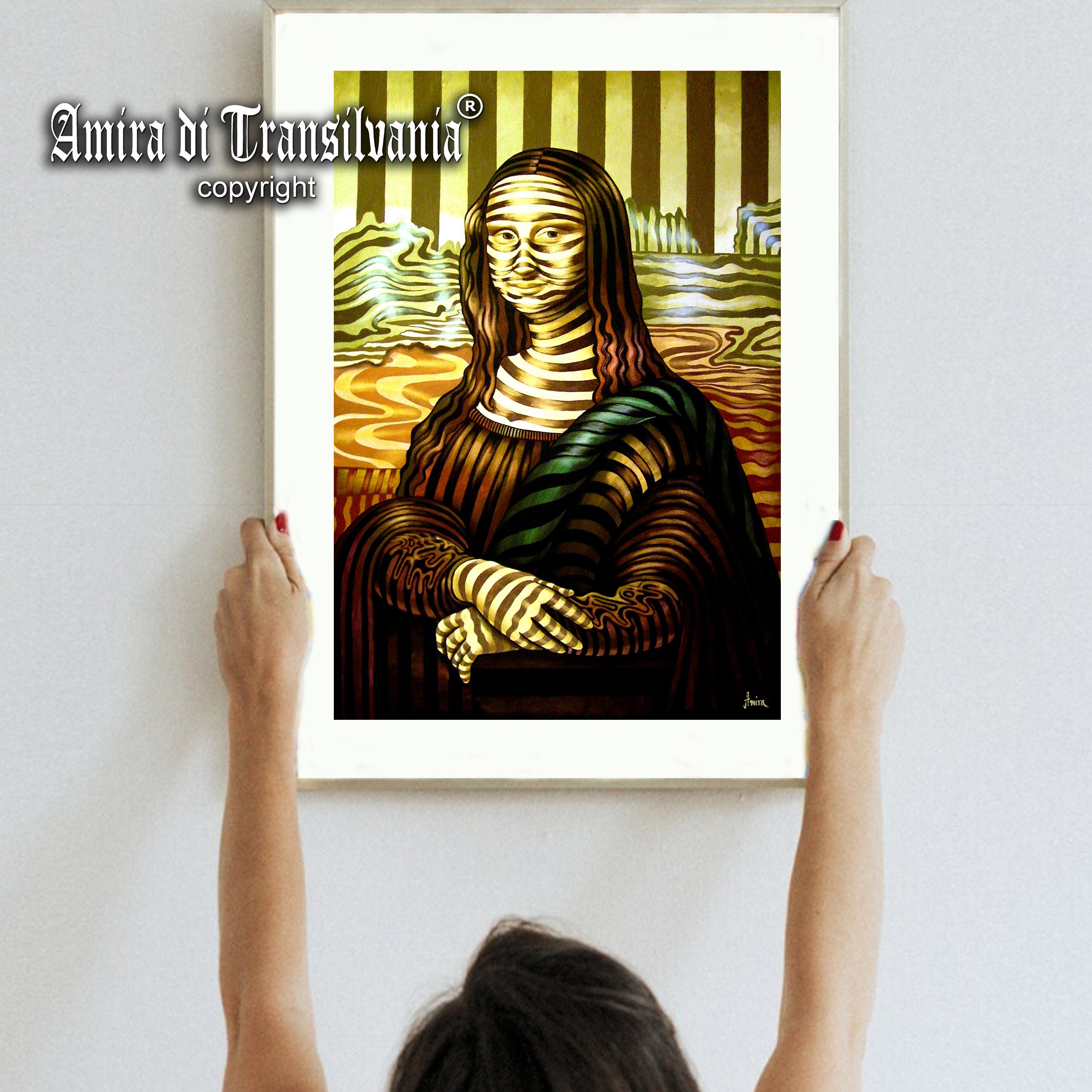 ポップアート モナリザ 絵画 ポップアートのモナ・リザ版画：レオナルド・ダ・ヴィンチ、ルーヴル